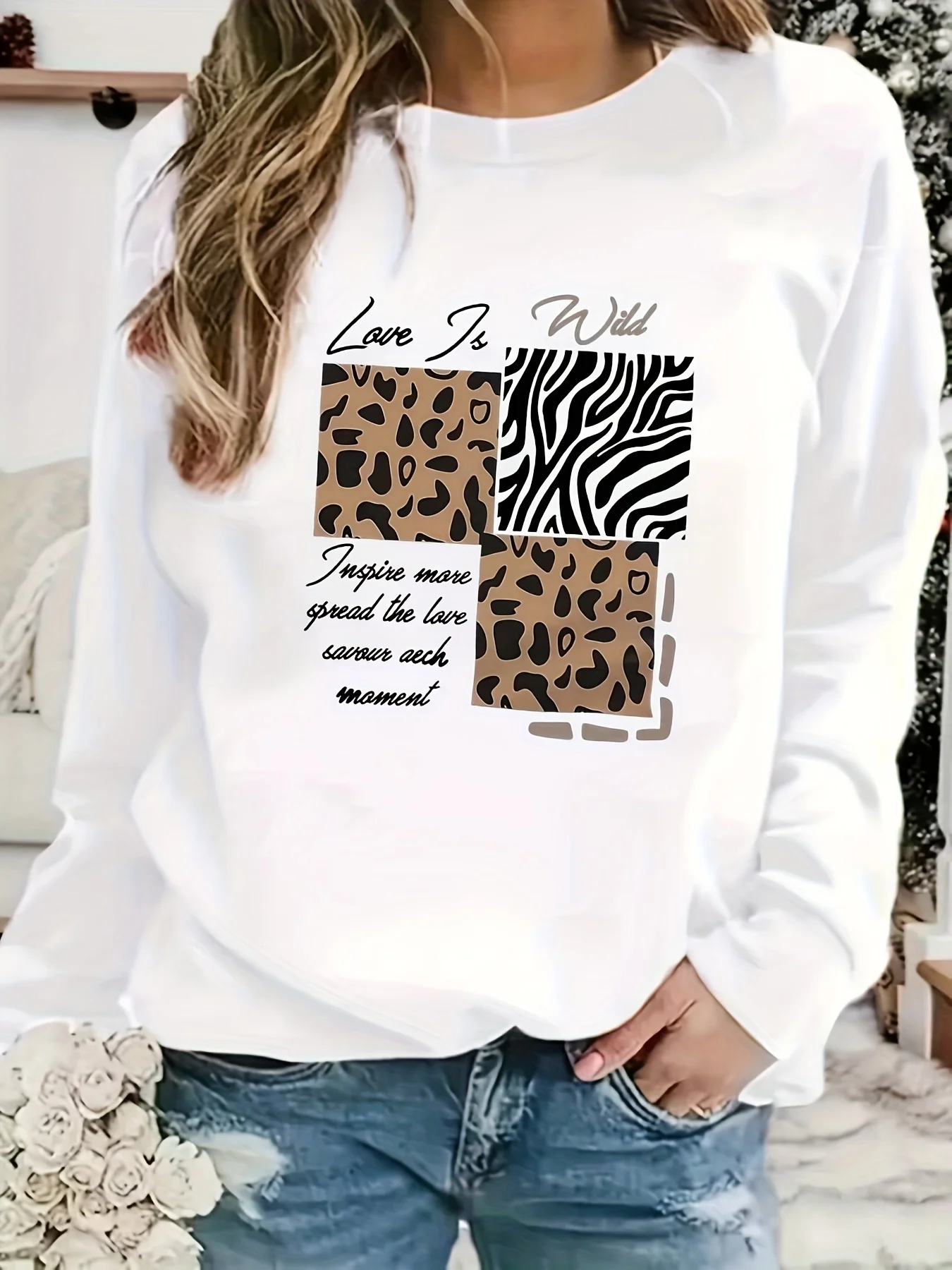 

Leopard Graphic Printing Autumn and Winter Pure Cotton Men's and Women's Sweatshirts Outdoor Sports Leisure Fashion Trend