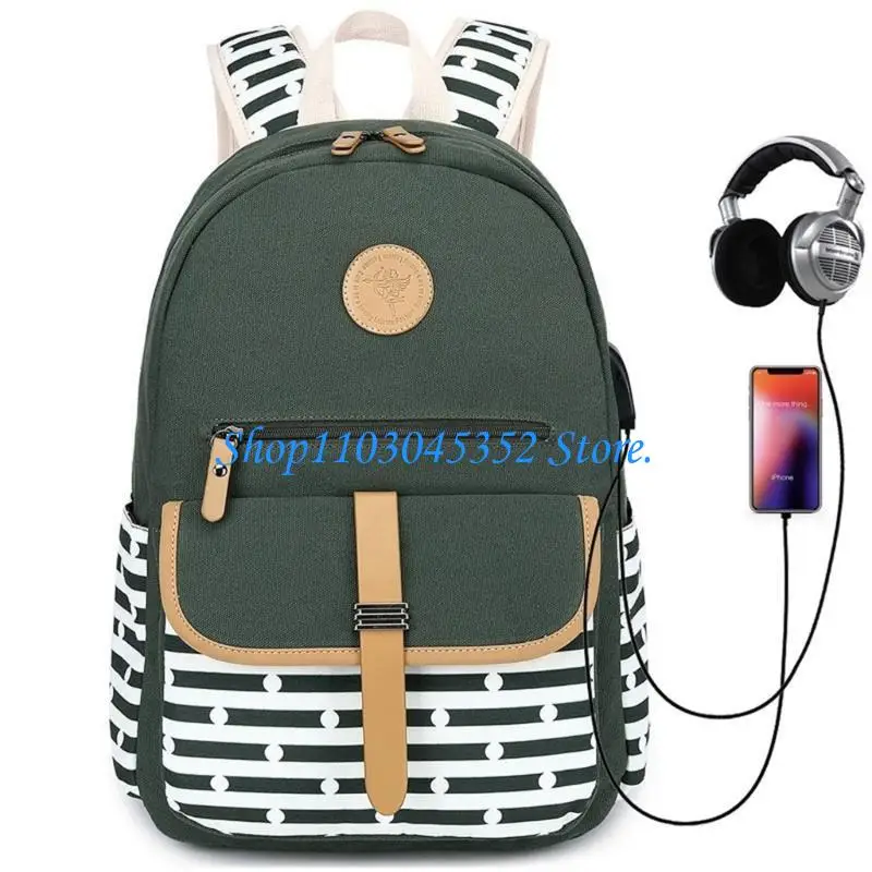 

A3PE Practical Canvas Backpack for Students Large Capacity School Bag for Teens Adjustable Strap Casual Travel Rucksack