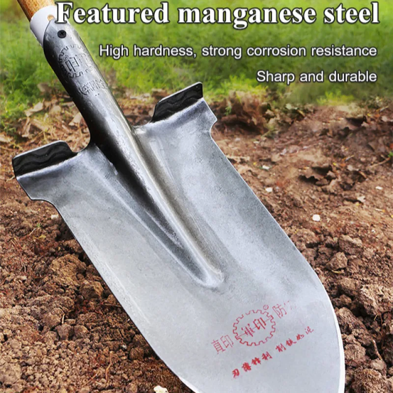 Manganese steel thickened planting shovel trench digging tip special tool for digging yam trees