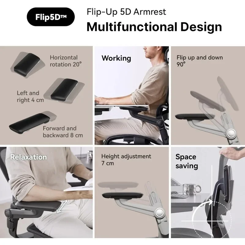 Nordic Office Chair for H1 Pro V2 Ergonomic with Footrest - Home Desk with Lumbar Support, Mesh Headrest