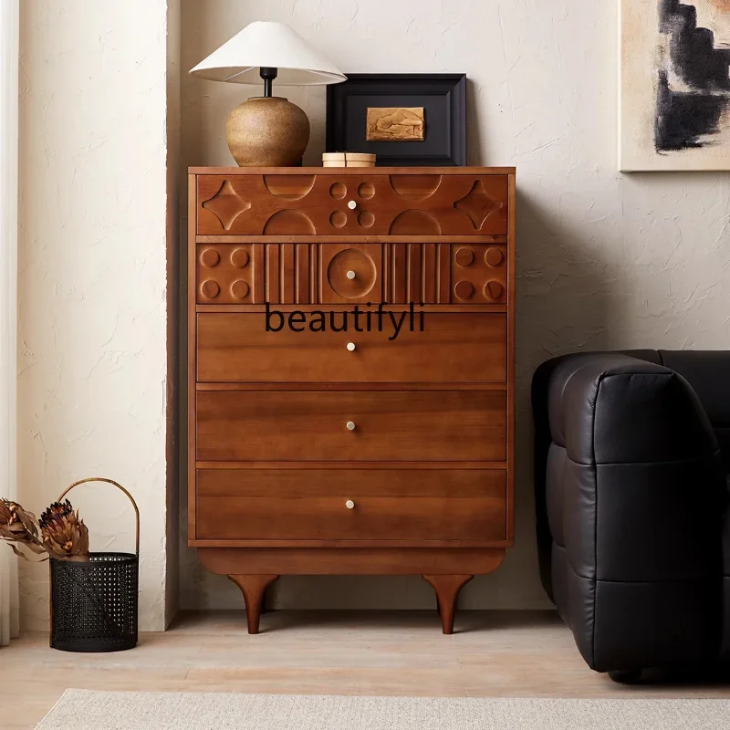 

45 комод из цельного дерева, комод для гостиной, боковой шкаф, комод во французском стиле ретро, вертикальный шкаф для хранения
