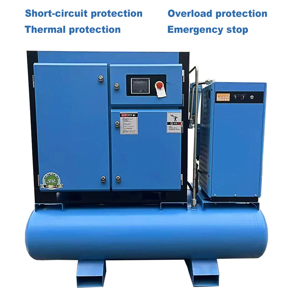 15/22KW 16Bar Silent Permanent Magnet VFD Screw Air Compressor, Energy Saving Industrial Grade Air Compressor for Laser Cutting