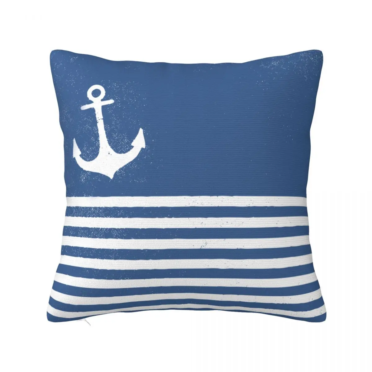 Vintage Anchor For Regatta With Stripes Blue White Nautical Marine Pillow Case Cushion Covers Zipper Decor Pillowcase for Car