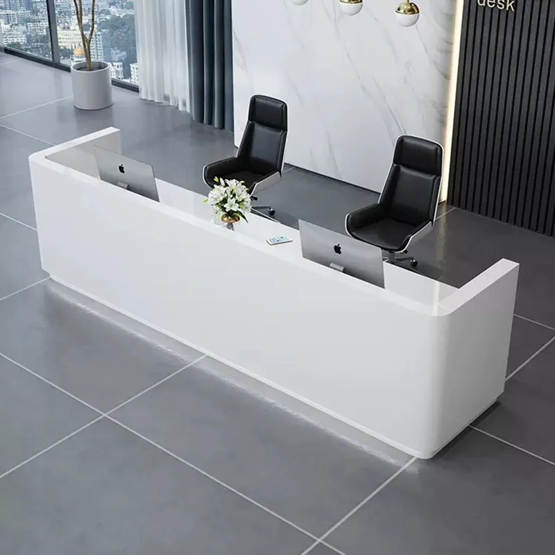 White Beauty Reception Desks Shop Modern Bar Luxury Industrial Restaurant Reception Desks Display Escritorio Lounge Furniture 3