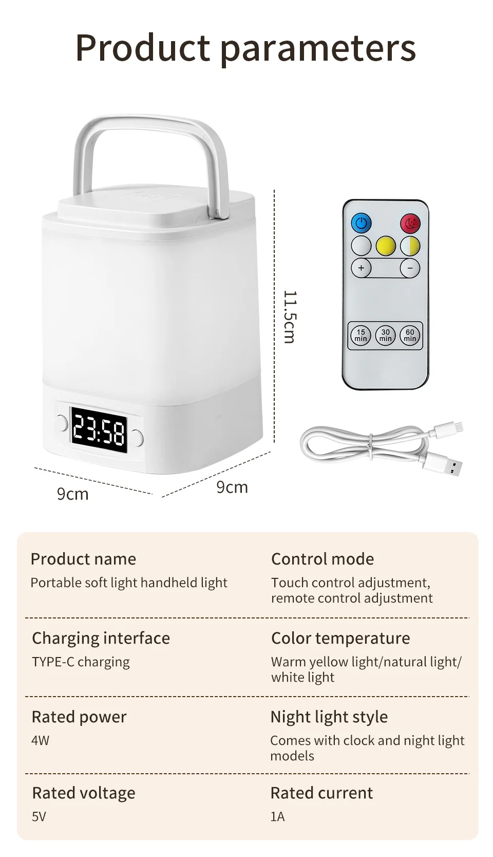 LED Night Light Bedside Rechargeable Desk Lamp Bedroom Baby Feeding Eye Protection Sleep Children's Room LightS Table Lamp