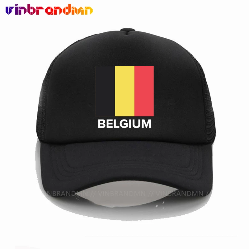 Belgium Flag Retro Design Baseball Caps Mesh Summer Vintage Style Belgium Flag Cool Trucker Caps Snapback Adjustable Caps