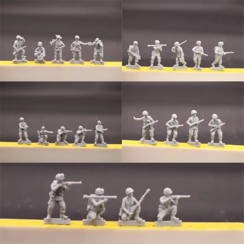 1/72 Scale Diecast Resin Figure Model Kit WWII American Paratroopers 23 Figures Unpainted