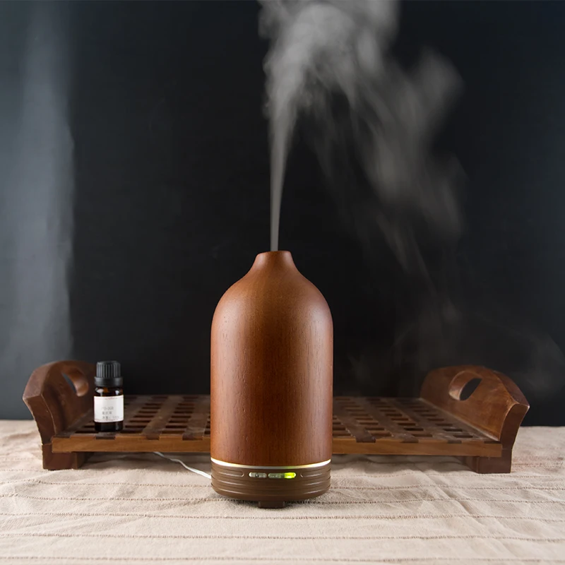 Aromatherapy Wooden Grain Cap Unique Home Fragrance Essential Oil Wood Aroma Diffuser