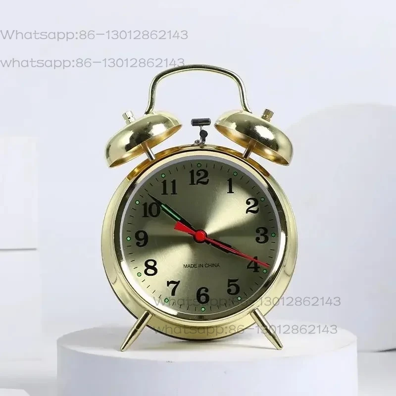 

Alarm Clock Vintage Mechanical Manual Table Clock Tabletop Bedroom Decoration Watch Metal Bedside Clock Chicken Pecking Rice