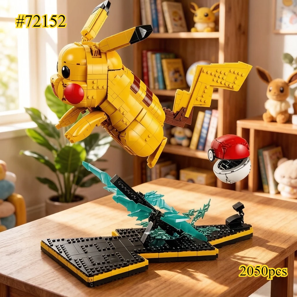 

Pikachu Construction 72152 Building Blocks Set Compatible With Legoed Particles Suitable For Halloween Christmas Gifts 2050PCS