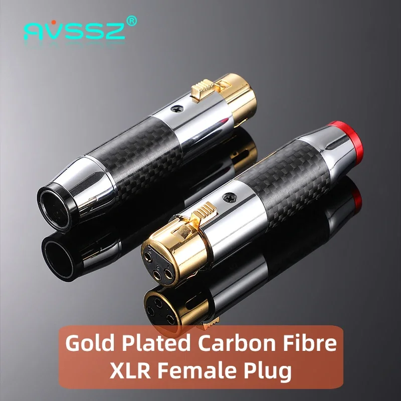Carbon Fiber 3-pin XLR plug Connector Male Female 3-core XLR Balanced Microphone Audio Fever Welding DIY Plug