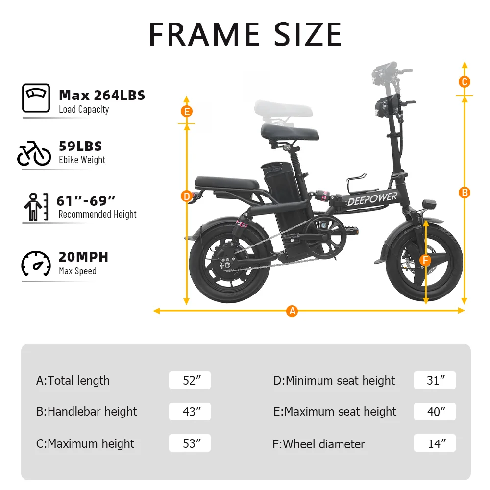 ZPW Adult Fat Tire Electric Bike Folding Ebike K300 400W 48V 30AH Electric Bicycle City Commuter Electric Bike Urban Ebike