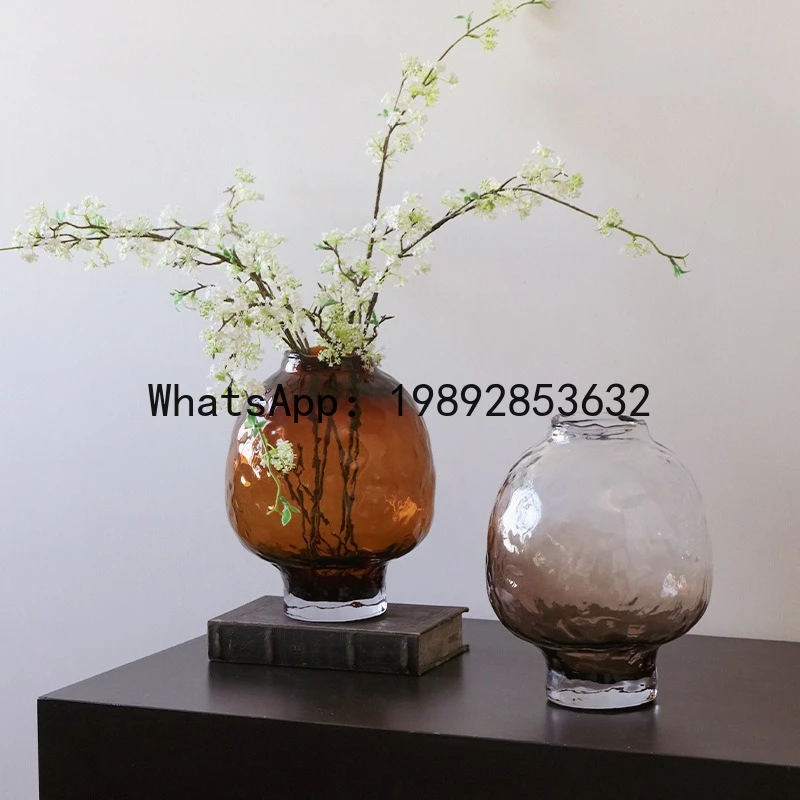 

Relief Vase Glass Vase Flower Arrangement Accessories Gradient Color Hydroponics Terrarium Home Decoration Accessories