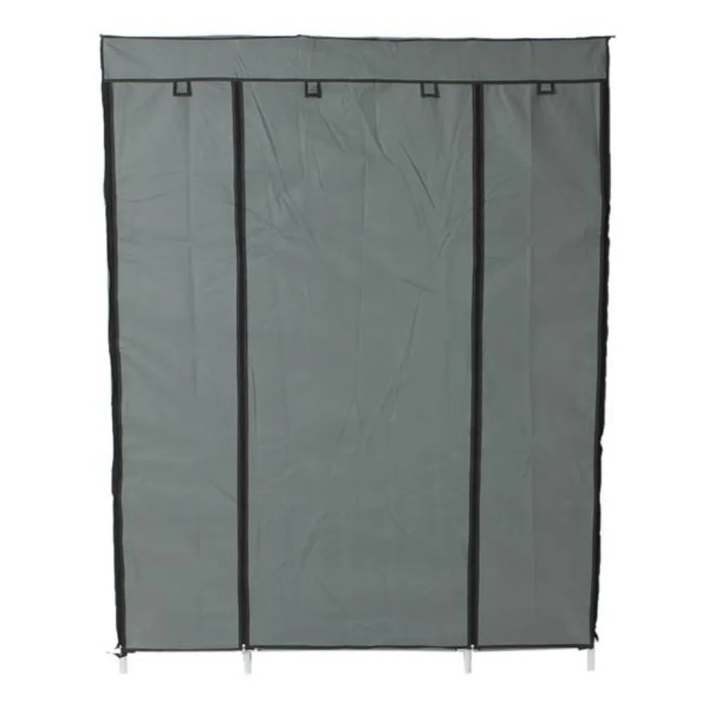 5-Layer 12-Compartment Non-woven Fabric Wardrobe Portable Closet Gray (133x46x170cm)