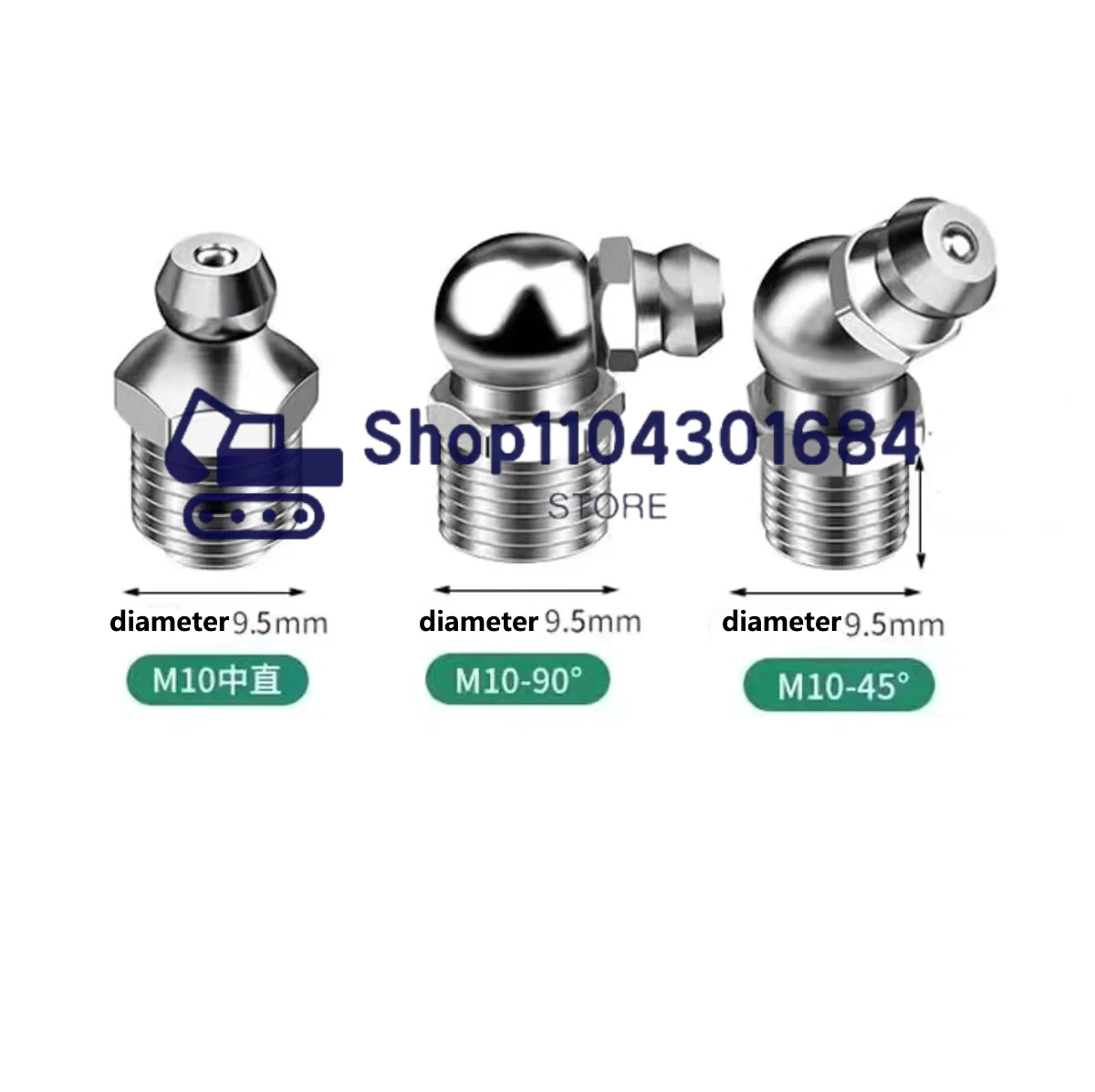 50pcs F0006 Stainless Steel Grease Nipple SS201 SS304 Metric External Thread Straight Elbow Type Grease Nipple for Grease Gun