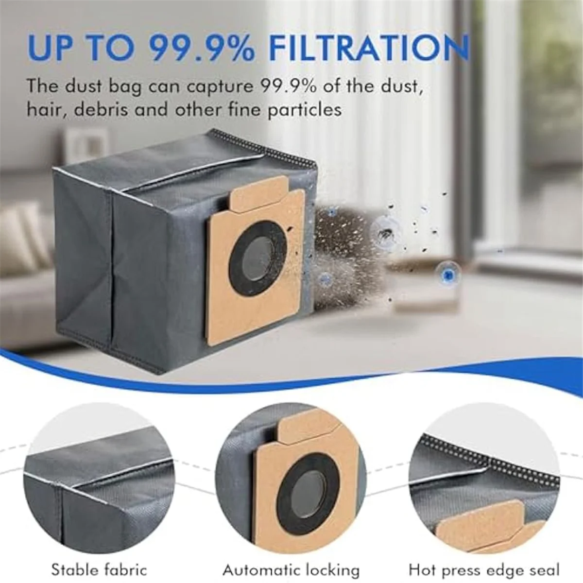 Replacement Parts for X10 Pro Omni Robot Vacuum,2 Roller Brushes,8 Side Brushes,6 HEPA Filters,6 Mop,6 Dust Bags-AT39