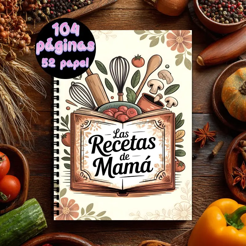

A5 Spanish Recipe Notebook, Blank Personal Recipe book, Suitable for Home Cooking, Baking and Home Chefs, Gift for Food Lover
