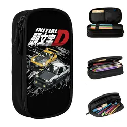 Initial D Mountain Drift Racing Pencil Case Anime Pencil Pouch Pen Box for Student Large Storage Bag Office Gift Stationery