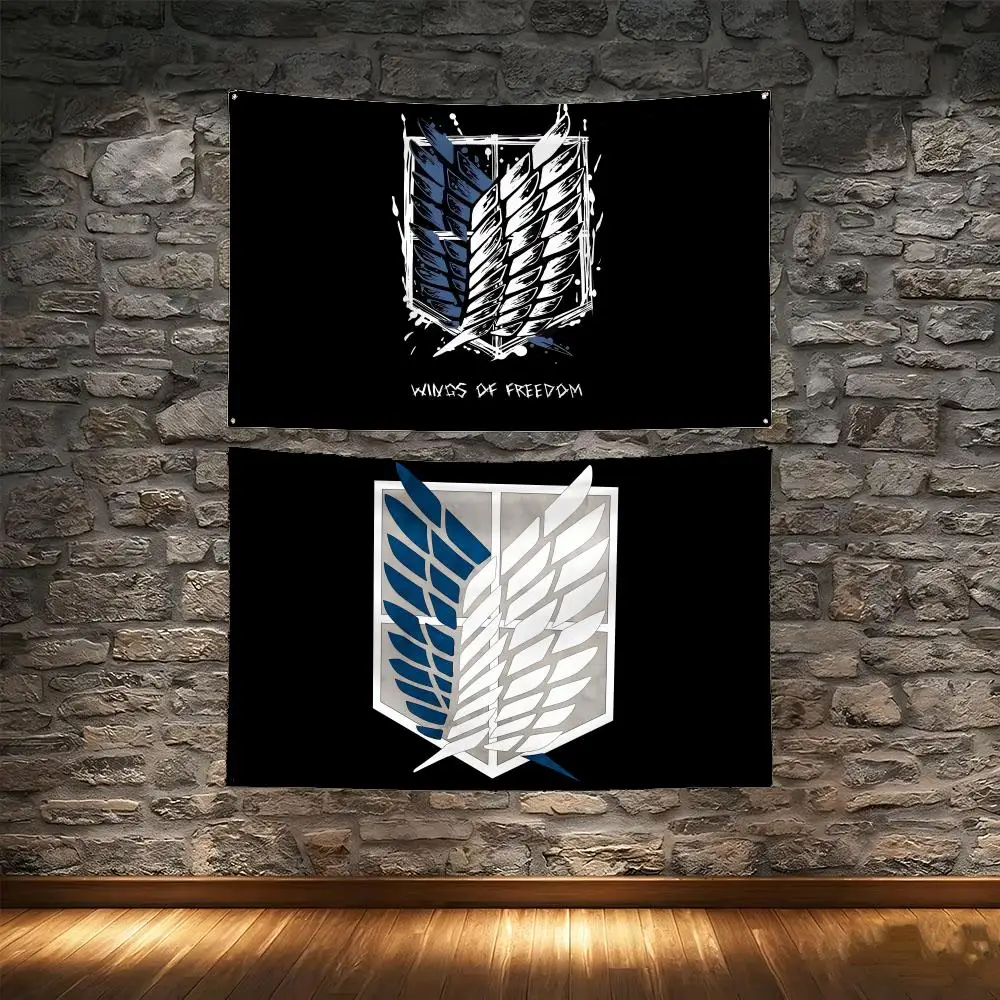 Wings of Freedom A-AOT Corps Flaggen-Wandteppich, kreatives Muster, Foto, Wohnzimmer, Wandkunst, Party, Outdoor-Dekoration