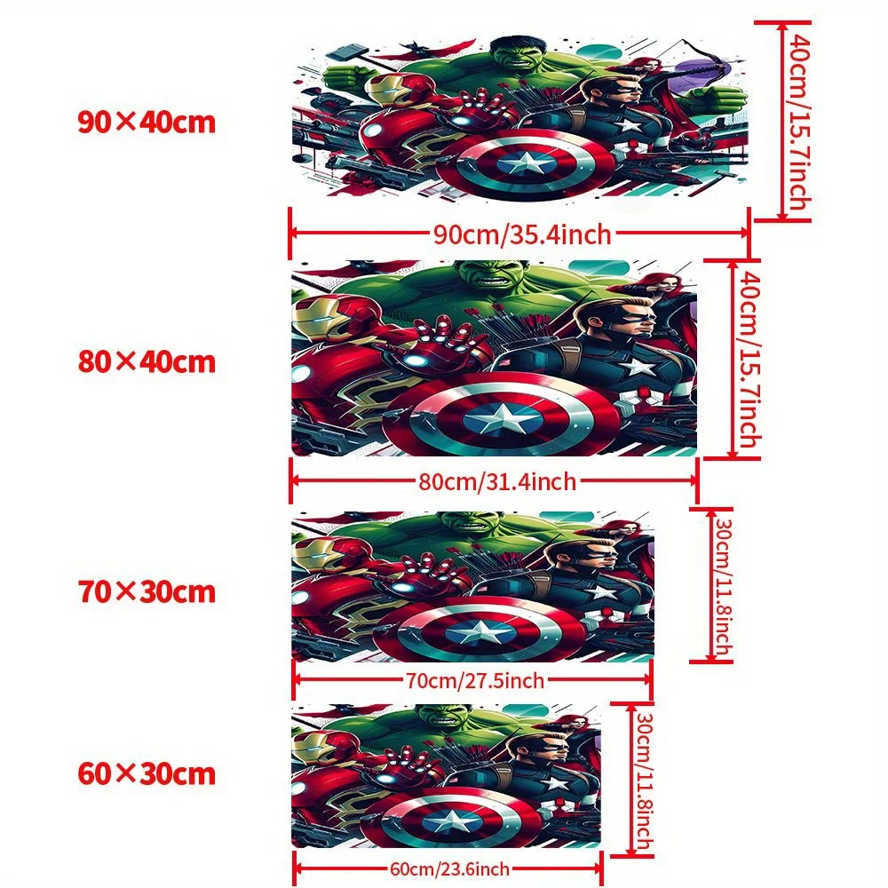 1pc Marvel Captain America Gaming Mouse Pad - Large Multi-Functional Rubber Base Desk Mat with Vibrant Superhero Design, Perfect