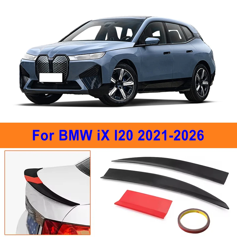 

For BMW iX I20 2021-2026 3-Section ABS Rear Trunk Spoiler 115-125cm Adjustable Sports Decor Top Wing Car Exterior Parts