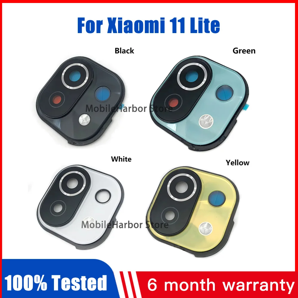 For Xiaomi 11 Lite Housing Back Rear Camera Glass Lens With Cover Frame With Adhensive Sticker For Xiaomi 11 Lite