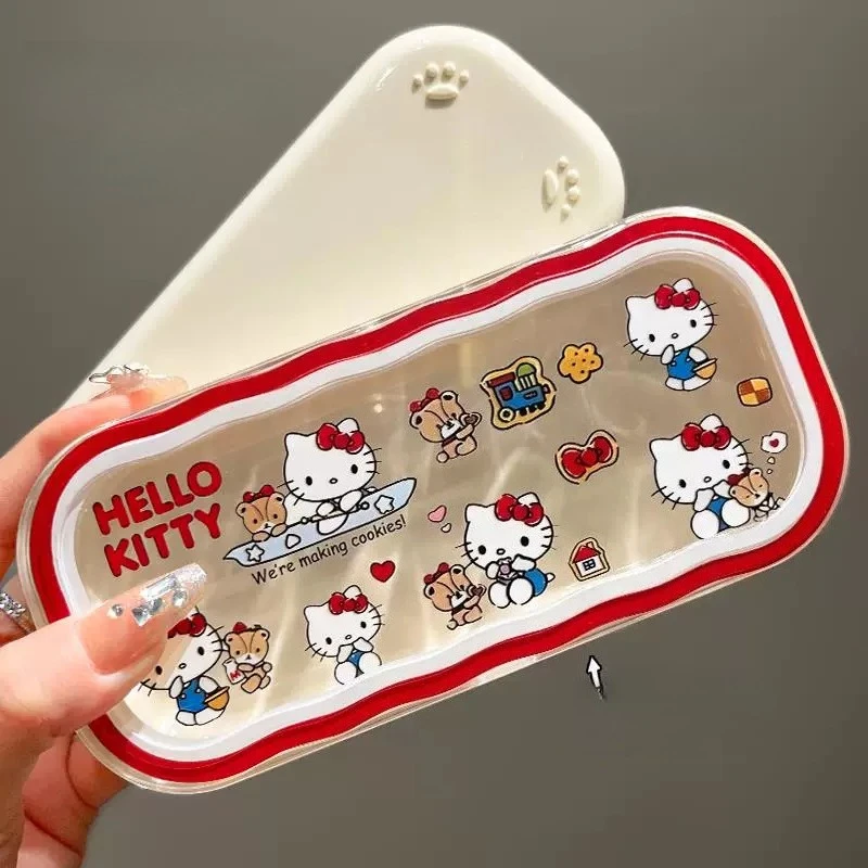 

Hello Kitty Glasses Box Portable Student Stain Resistant Cute High Quality Transparent Pressure Resistant Glasses Box Wholesale