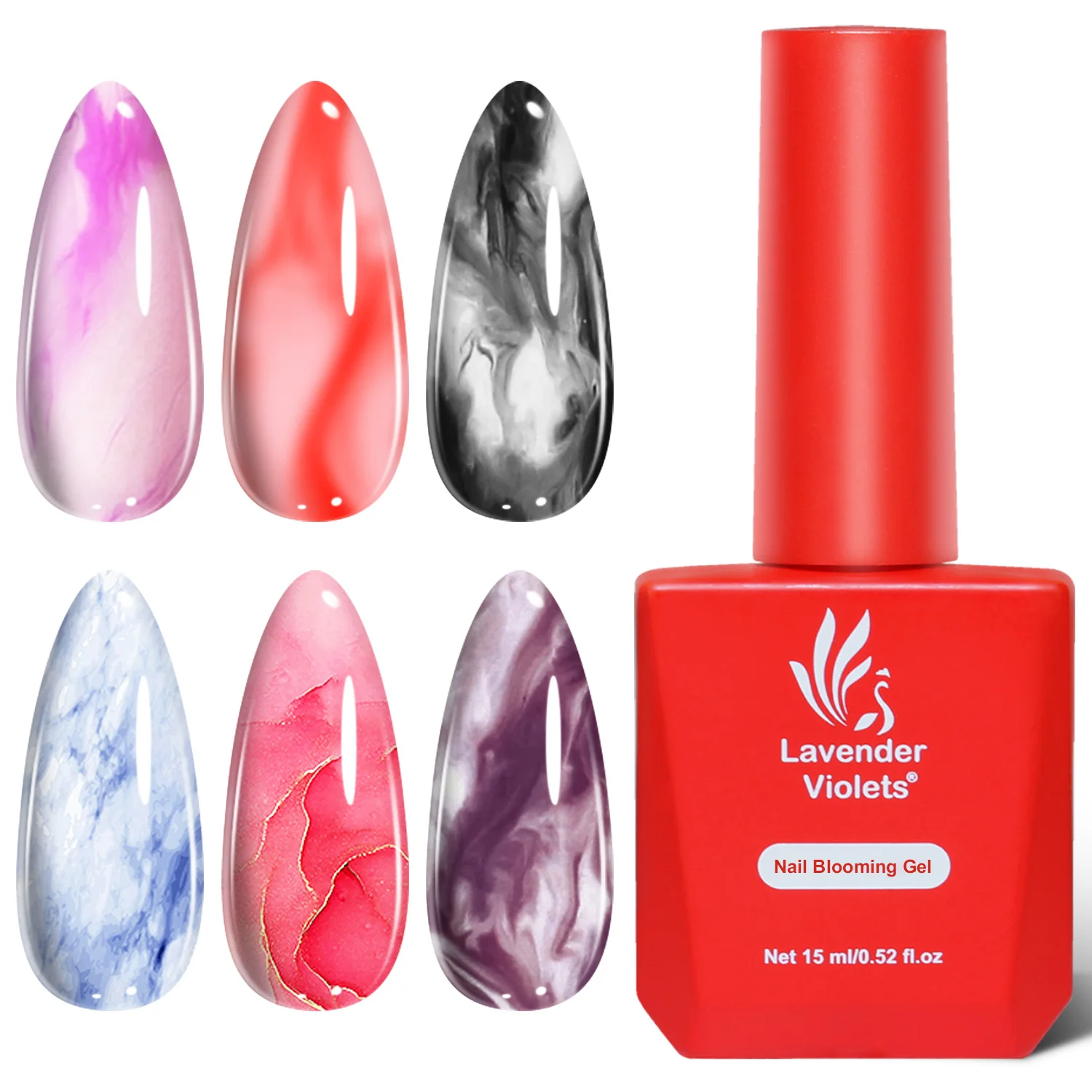 Gel per unghie in fiore da 15ml, Gel funzionale effetto diffusione di fiori, facile da applicare per Nail Art Design Home Salon Manicure Pedicure