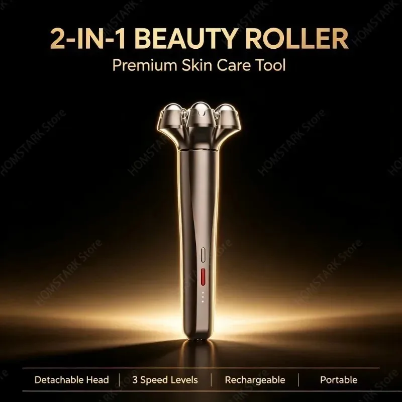 Home Skin Care Beauty Massager, Dual Use for Face Neck Body, Portable 2-in-1 Lifting & Toning Massage Device