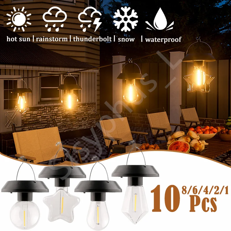 

Solar Tungsten Lamp Outdoor Waterproof Hanging Light For Garden Yard Patio Xmas Party Decor Vintage Lighting Garden Solar Light