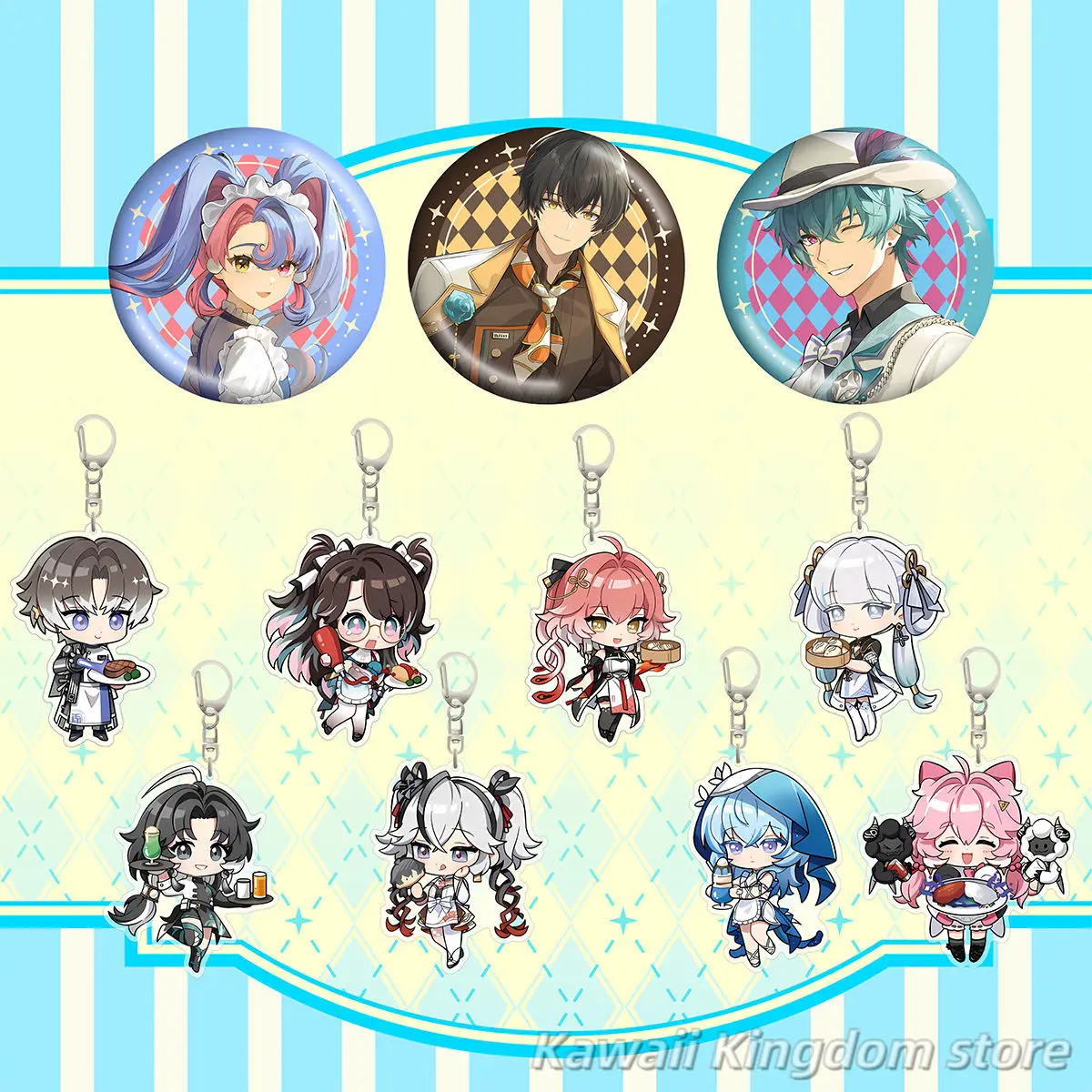 

Wuthering Waves Changli Phoebe Jinxi Jiyan Anime Cosplay Acrylic Schoolbag Key Chain Pendant Keychains Toy Backpack Pendant