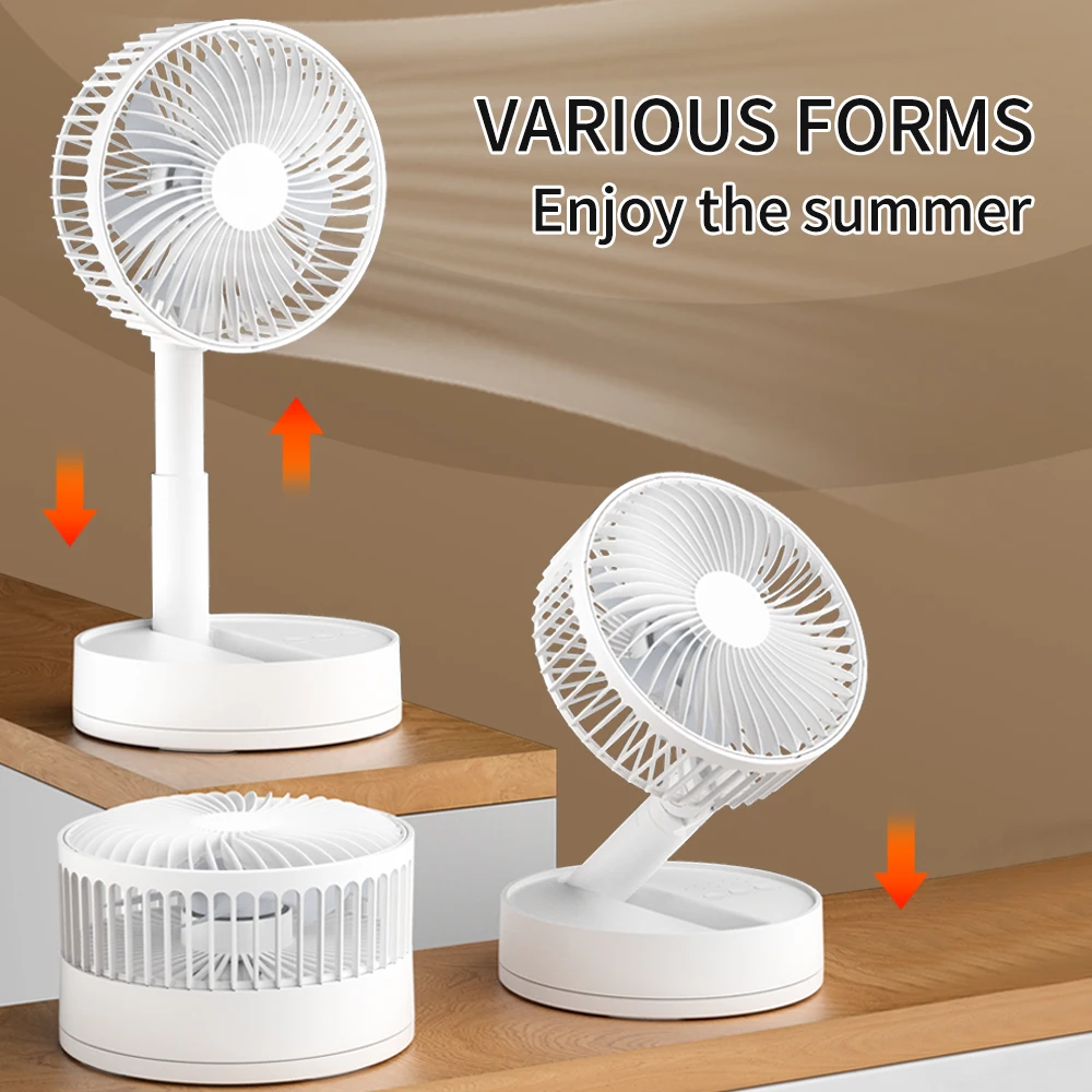 USB  Oscillate 6 inch Foldable Fan with 4 Speeds ＆ Timing,Battery Operated Mini Fan for Bedroom, Indoor or Outdoor,Table Fan