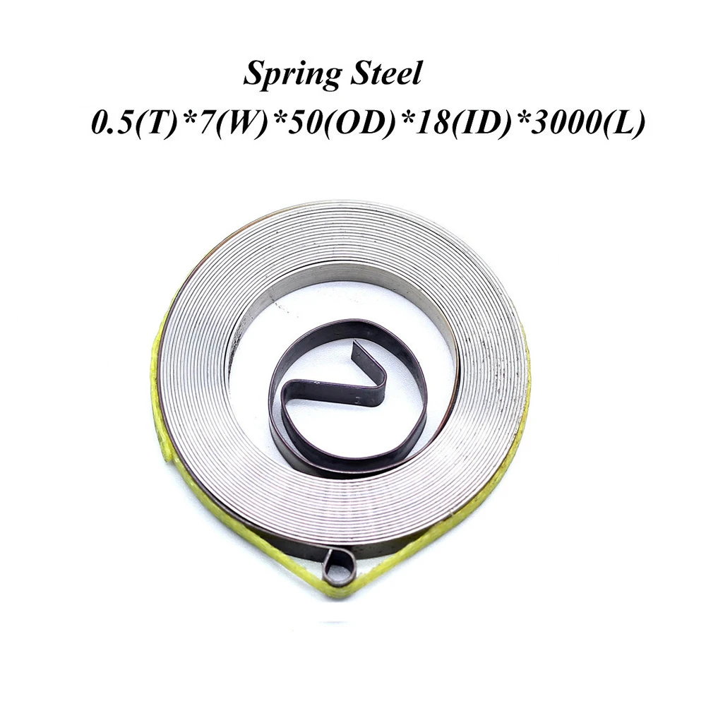 FUMAO China manufacturer flat wire rolling constant force coil spring for clockwork 0.5X7x50x18X3000mm