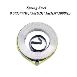 FUMAO China manufacturer flat wire rolling constant force coil spring for clockwork 0.5X7x50x18X3000mm