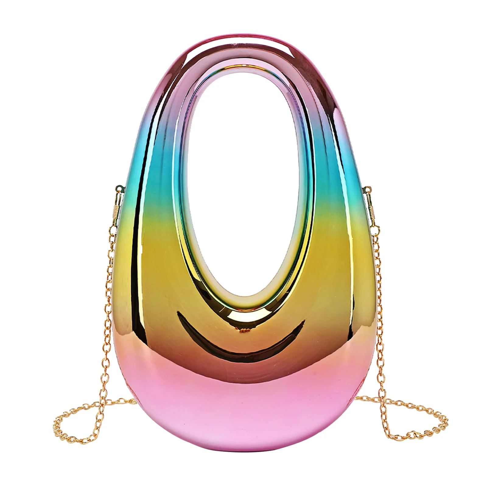 

2025 new metal fashion acrylic dinner bag large capacity handbag trendy evening bag