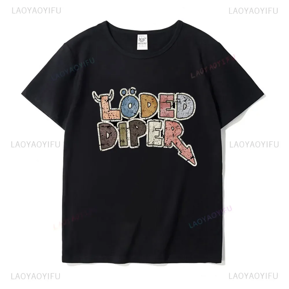 Funny Clothes LODED DIPER DIARY OF A WIMP KID Printed T-shirt Tops Men Women Summer Comfortable Tops Unisex Street Fashion