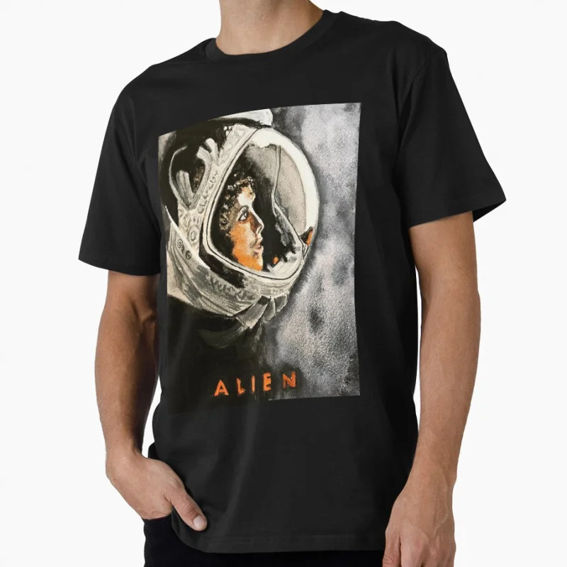 

0814# 80s vintage Horro movie Alien Hells warrior Ripley Sacry Space Monster hunter Xenomorph Gift T-shirt Large size Tops 6xl