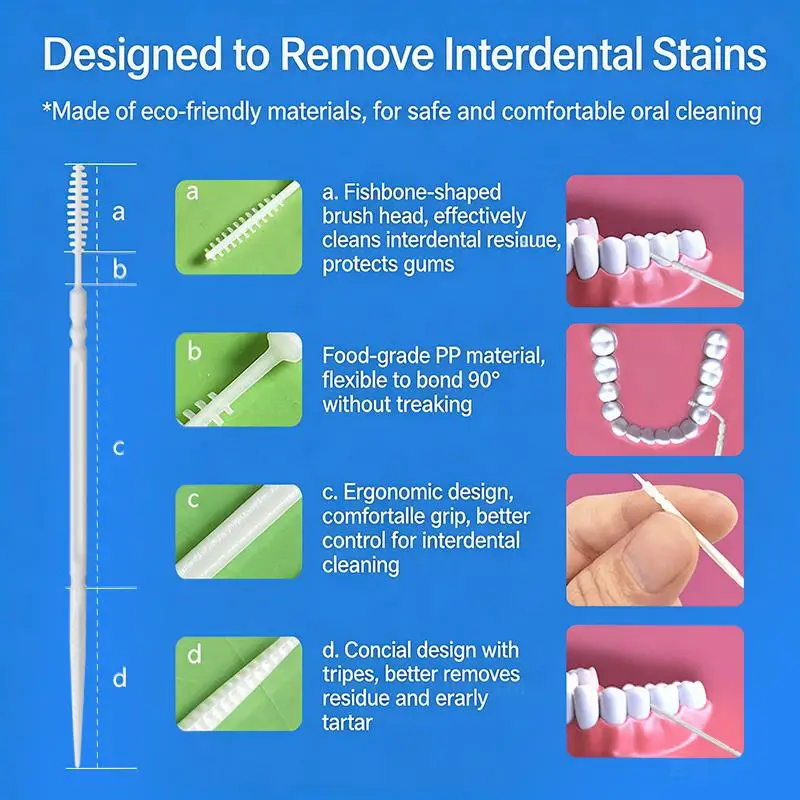 High-end Disposable Toothpick Brush 200pcs Ultra-fine for Family Teeth Cleaning Portable Use