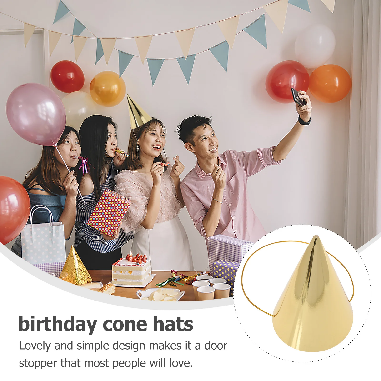 

8 Pcs Hats Happy Birthday Conical Paper Party Preschool Cone for