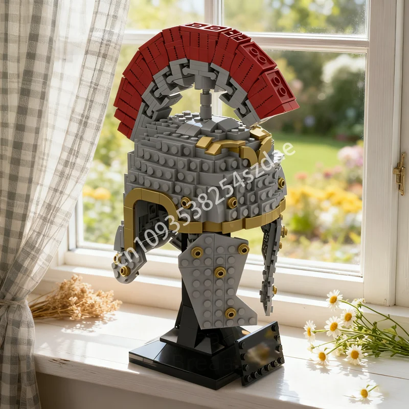 

568 шт. MOC шлем Римского центуриона, коллекция моделей, строительные блоки, сборка, игрушки «сделай сам», креативная идея для рождественского подарка, кирпич, день рождения