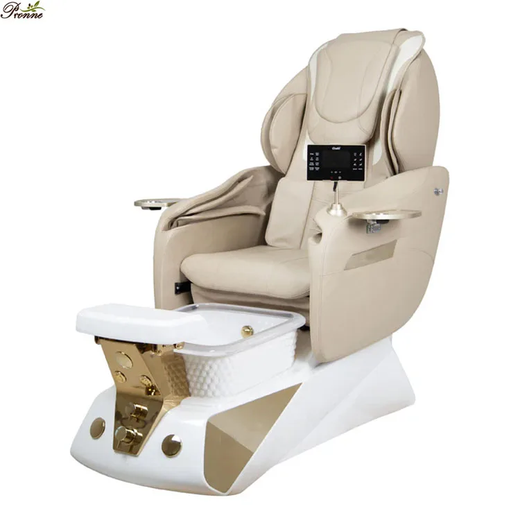

New Design Classic Beige Queen king Size Electric Full Body Massage Pedicure Chairs With Discharge Pump