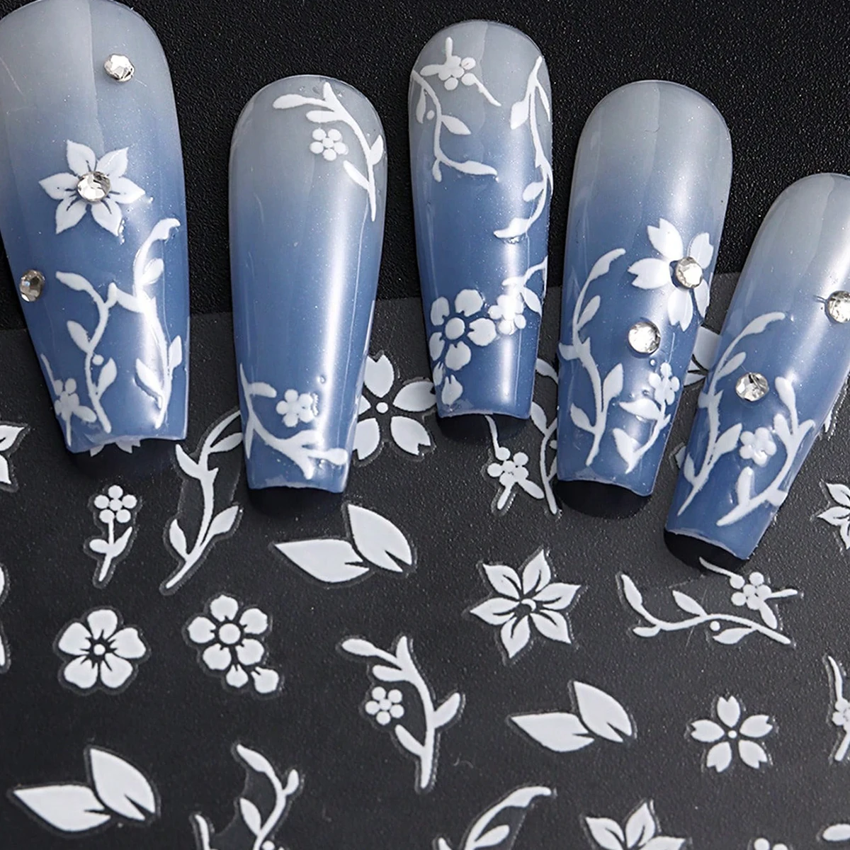 3/4 قطع من ملصقات الأظافر على شكل فراشة زهرة الربيع، سهلة الاستخدام لتزيين الأظافر بنفسك والهدايا وتصفيف مكياج الحفلات والزفاف #5