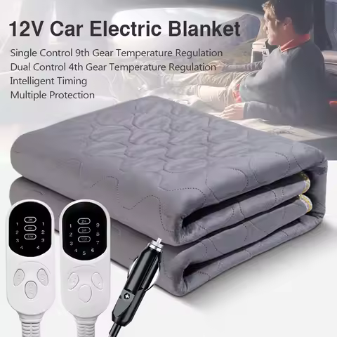 RV SUV 용 전기 열 담요 자동차 12V 플러시 두꺼운 히터 가열 매트리스 온도 조절기 여행 난방 매트 겨울 바디 워머
