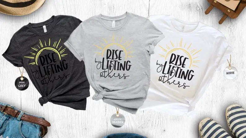 We Rise By Lifting Others Shirt Short Sleeve Top Tees O Neck 100% Cotton Fashion Streetwear harajuku goth y2k Drop Shipping