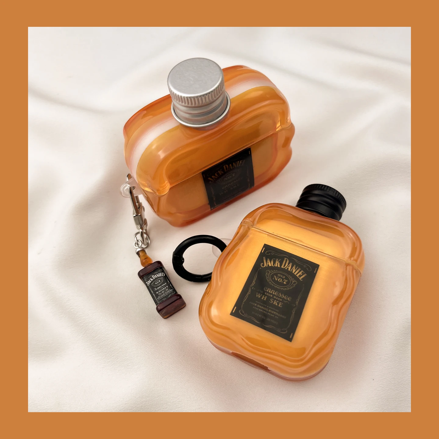 Ins الإبداعية ثلاثي الأبعاد غطاء زجاجة ويسكي Airpods 3 4 2 1 Pro 3 Pro2 سماعة واقية سماعة لاسلكية تعمل بالبلوتوث غطاء