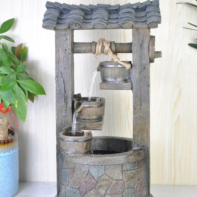 Stylish Wishing Well Fountain - Outdoor Garden Fountain Waterfall Features