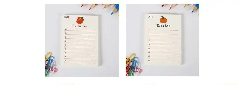 Einfache Memo Pad Notizbuch Zerreißbar Nicht Klebrig Kawaii Dekoration Haftnotizen Obst Hand Konto Memo Nachricht Papier To Do Liste – Detail 3