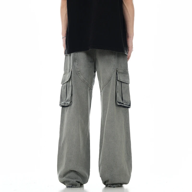 IEFB American Multi-pocket Overalls Washed To Make Old High Street Straight Wide Leg Cargo Pants Worn-out 2024 Autumn 28W3875