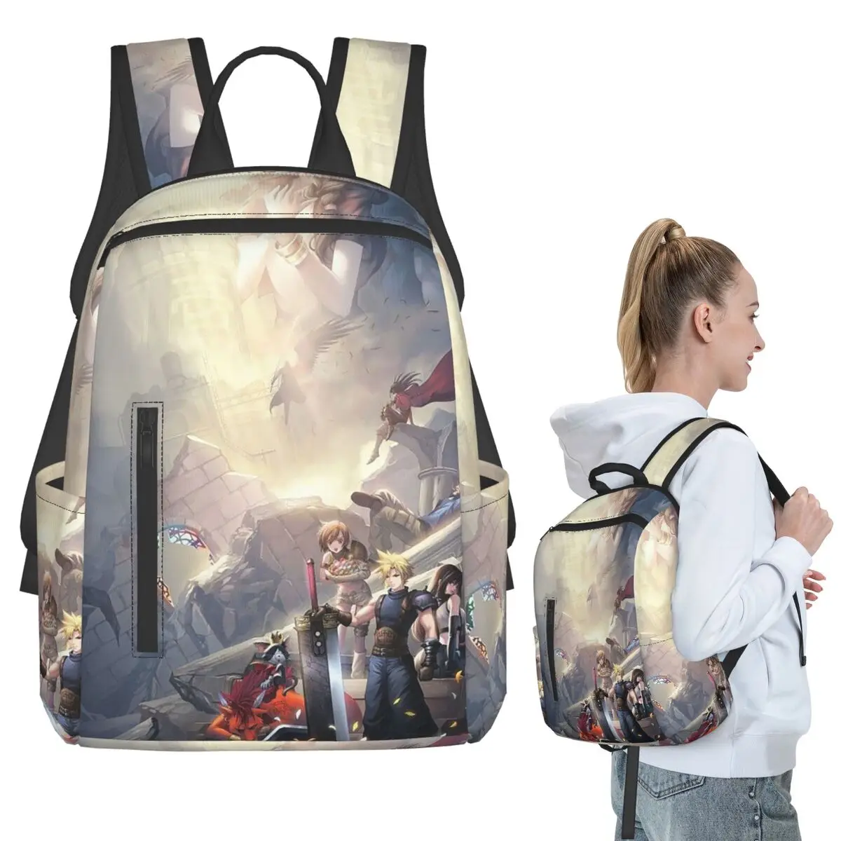 

Tifa Lockhart-Final Fantasy 7 Ff7Remake Ffvii Final Backpack Student BookBag School Bag Computer Shoulder Bags Boys Girls