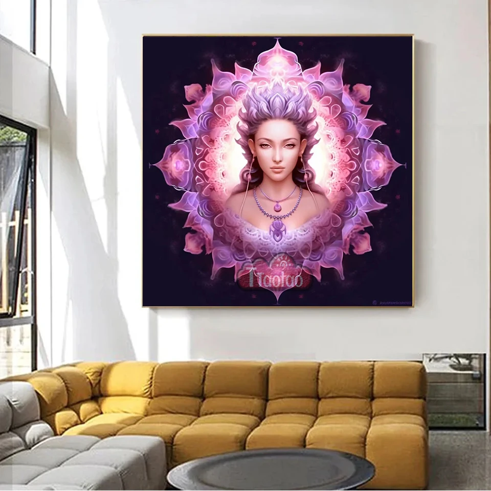 Full Diamond Embroidery Mosaic 5D Mandala Goddess Art Portrait DIY Square Round Diamond Painting Cross Stitch Home Decor Mural